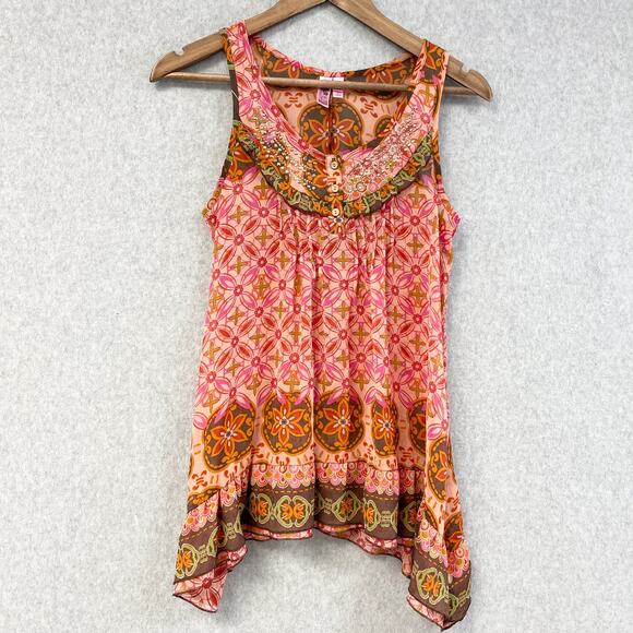 Y2K Dolled Up by Fang Sheer Tank Women Medium Fairycore Bohemian Feminine Dainty - Picture 1 of 10